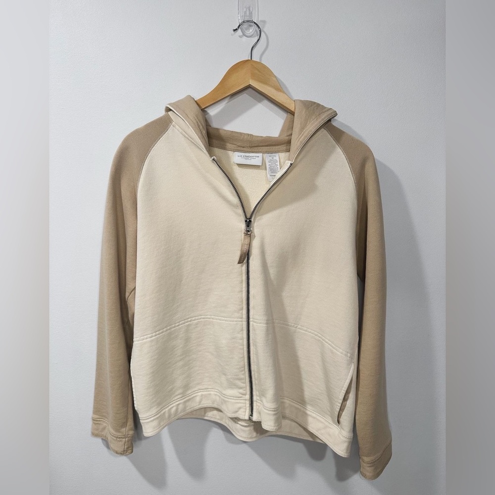 Liz Claiborne zip up two tone hoodie